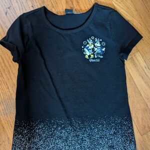 Disney Black T-Shirt with Mickey and Donald Graphic